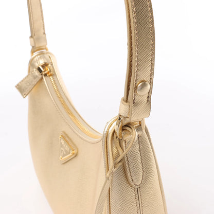 Prada Saffiano Lux Mini Re-Edition Shoulder Bag Platino 1BC204