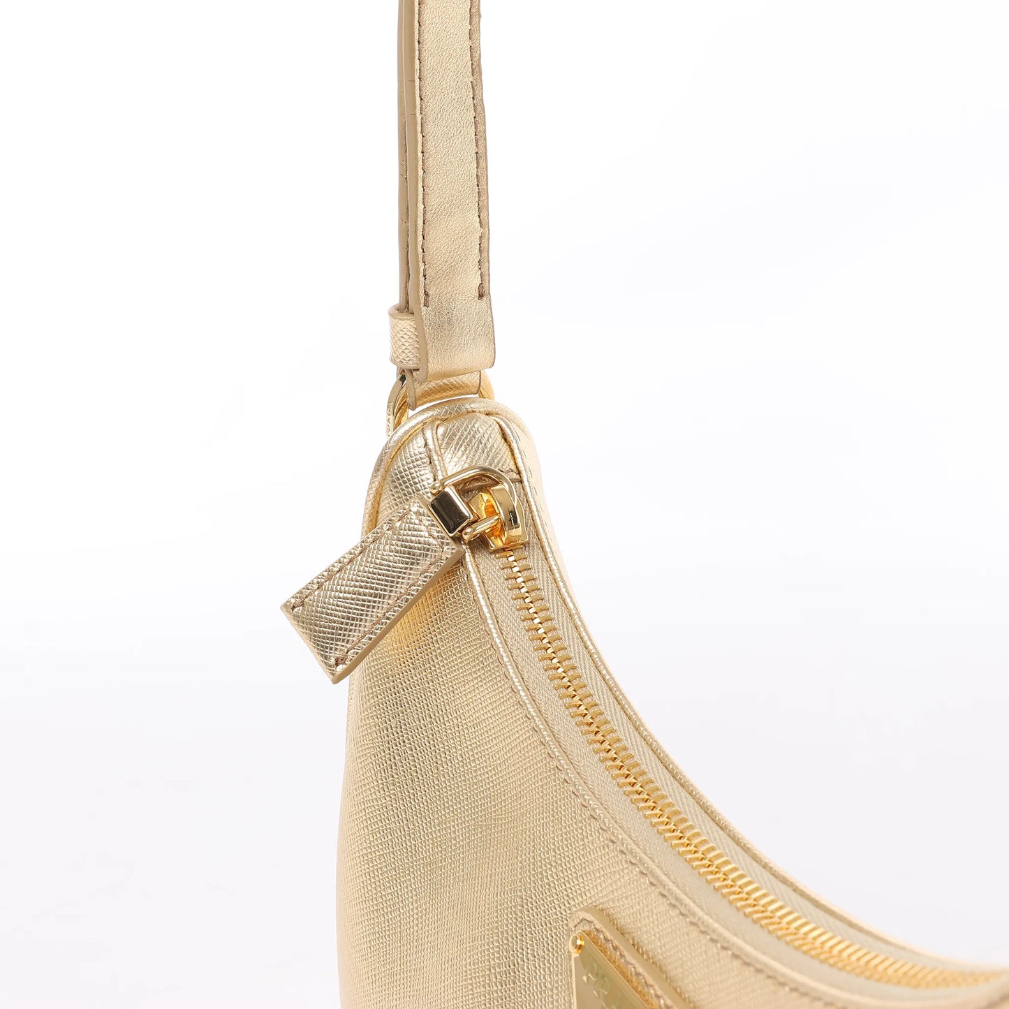 Prada Saffiano Lux Mini Re-Edition Shoulder Bag Platino 1BC204