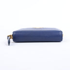 Prada Saffiano Metal 1MM268 Leather Coin Wallet in Blue
