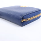Prada Saffiano Metal 1MM268 Leather Coin Wallet in Blue