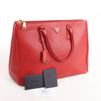 Prada Galleria Saffiano Lux Leather 2Way Handbag in Red