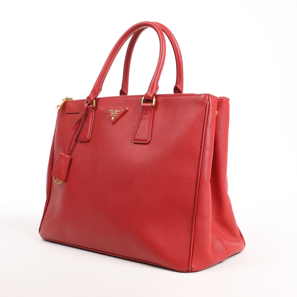 Prada Galleria Saffiano Lux Leather 2Way Handbag in Red