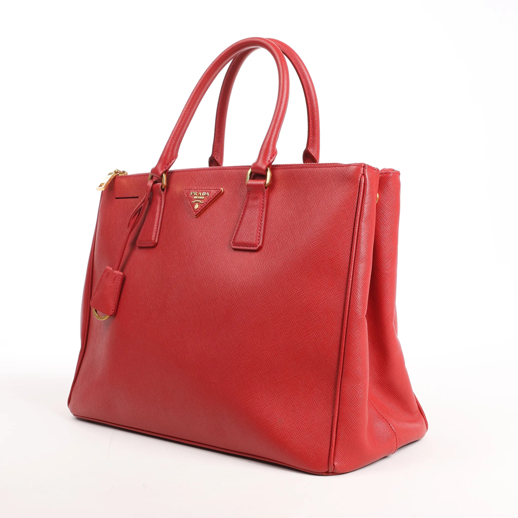 Prada Galleria Saffiano Lux Leather 2Way Handbag in Red