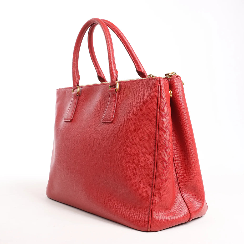 Prada Galleria Saffiano Lux Leather 2Way Handbag in Red