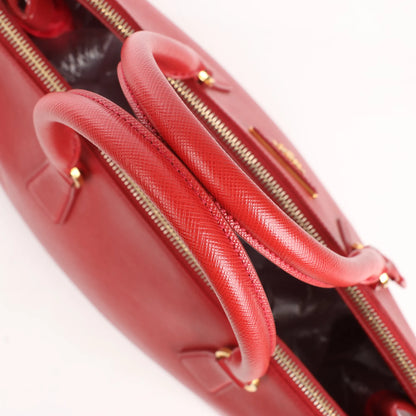 Prada Galleria Saffiano Lux Leder 2-Wege-Handtasche in Rot