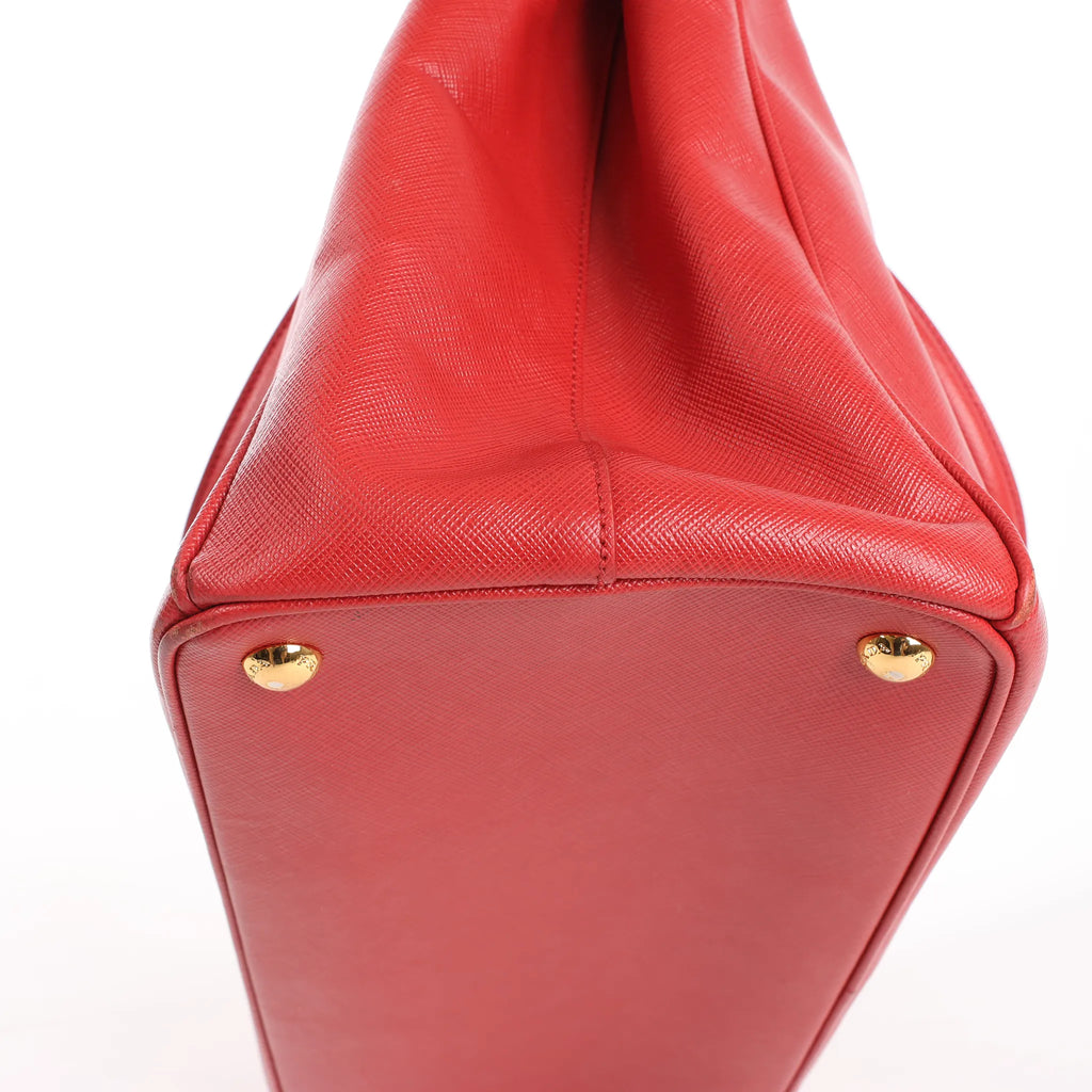 Prada Galleria Saffiano Lux Leather 2Way Handbag in Red
