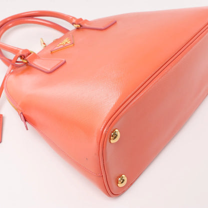 Prada Saffiano Vernice Dome Leather 2Way Handbag in Begonia BL0909