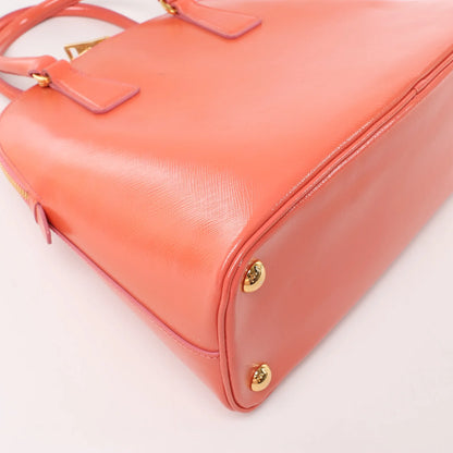 Prada Saffiano Vernice Dome Leather 2Way Handbag in Begonia BL0909