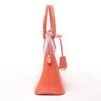 Prada Saffiano Vernice Dome Leather 2Way Handbag in Begonia BL0909