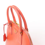 Prada Saffiano Vernice Dome Leather 2Way Handbag in Begonia BL0909