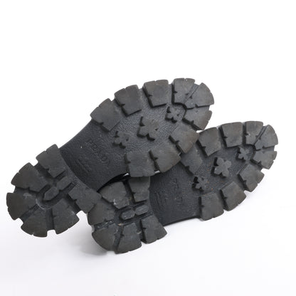 Mocassins pointus Prada Spazzolato Triangle Logo Monolith 55 mm en noir, pointure 38,5 EU