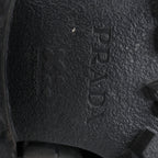 PRADA Spazzolato Triangle Logo Monolith Pointy 55mm Loafers in Black, Size 38.5 EU