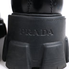 PRADA Spazzolato Triangle Logo Monolith Pointy 55mm Loafers in Black, Size 38.5 EU
