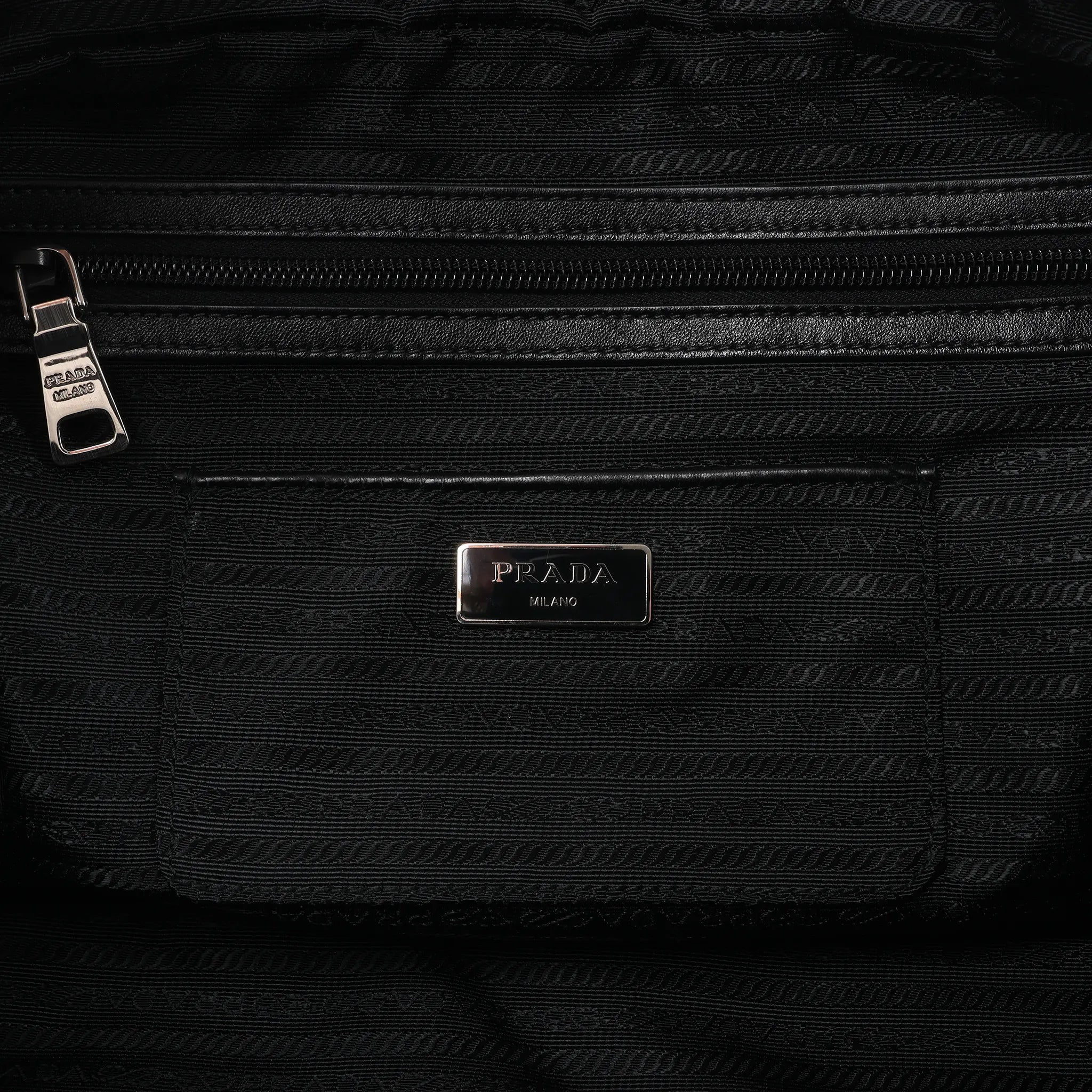 Prada Tessuto Impuntu Nylon x Leather 2Way Handbag in Black BL0722