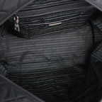 Prada Tessuto Impuntu Nylon x Leather 2Way Handbag in Black BL0722