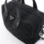 Prada Tessuto Impuntu Nylon x Leather 2Way Handbag in Black BL0722
