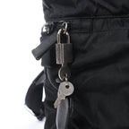 Prada Tessuto Nylon x Leather 2Way Travel Bag in Black 7V362