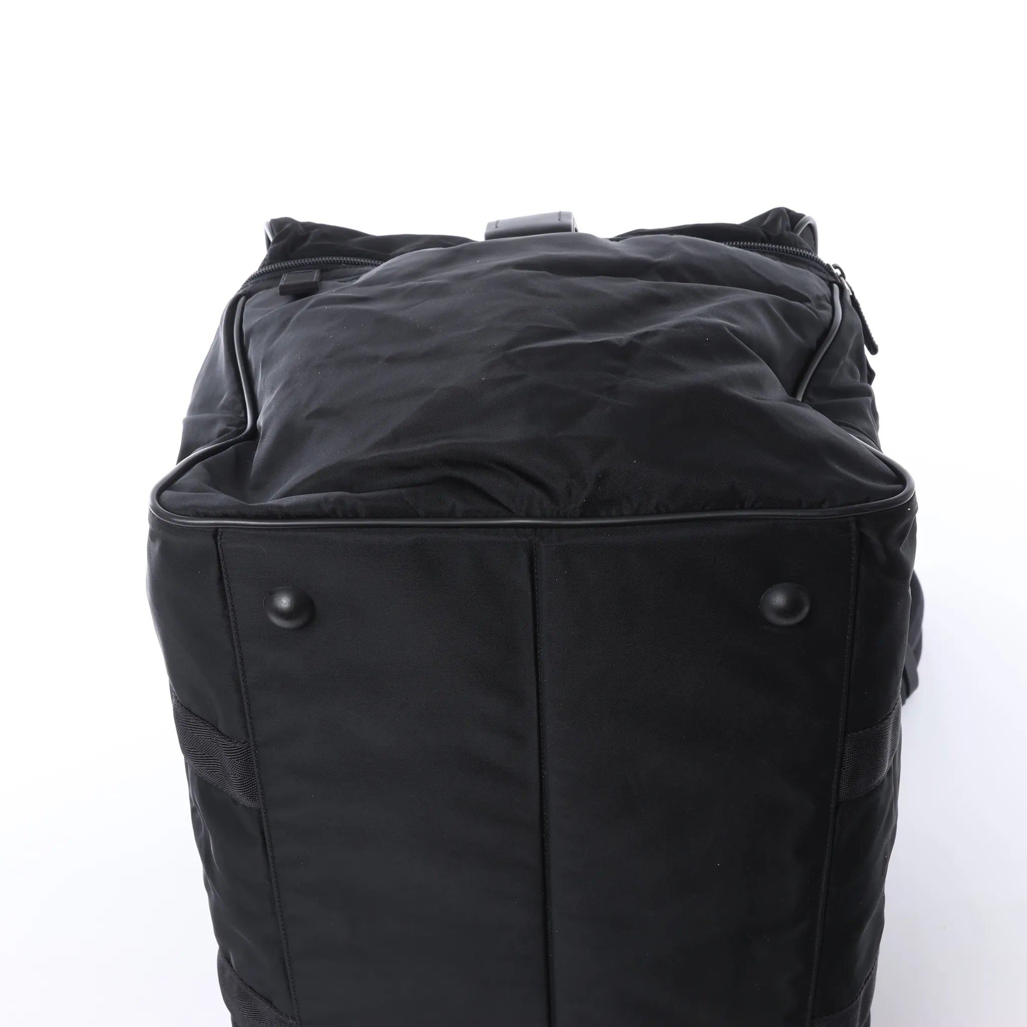 Prada Tessuto Nylon x Leather 2Way Travel Bag in Black 7V362