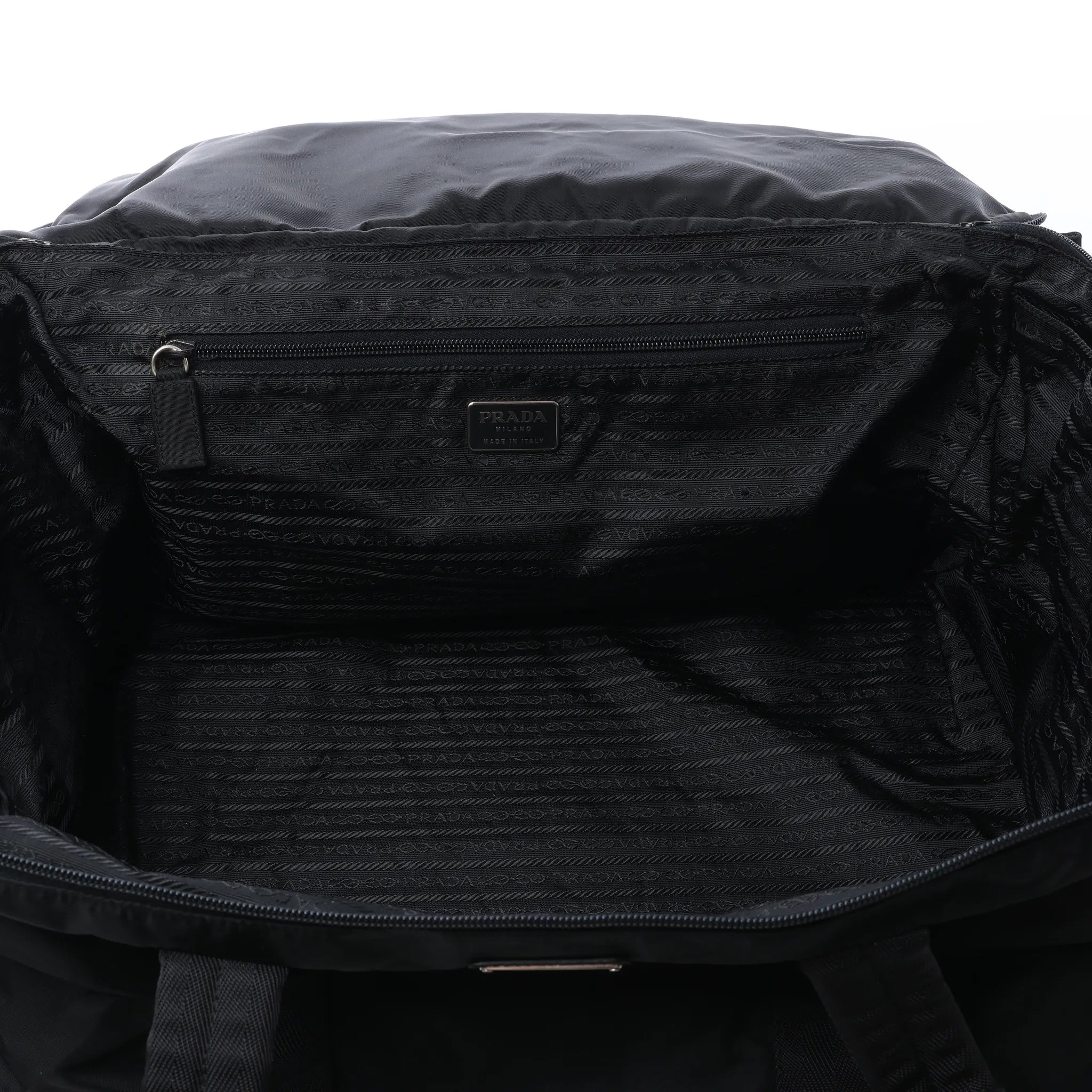 Prada Tessuto Nylon x Leather 2Way Travel Bag in Black 7V362