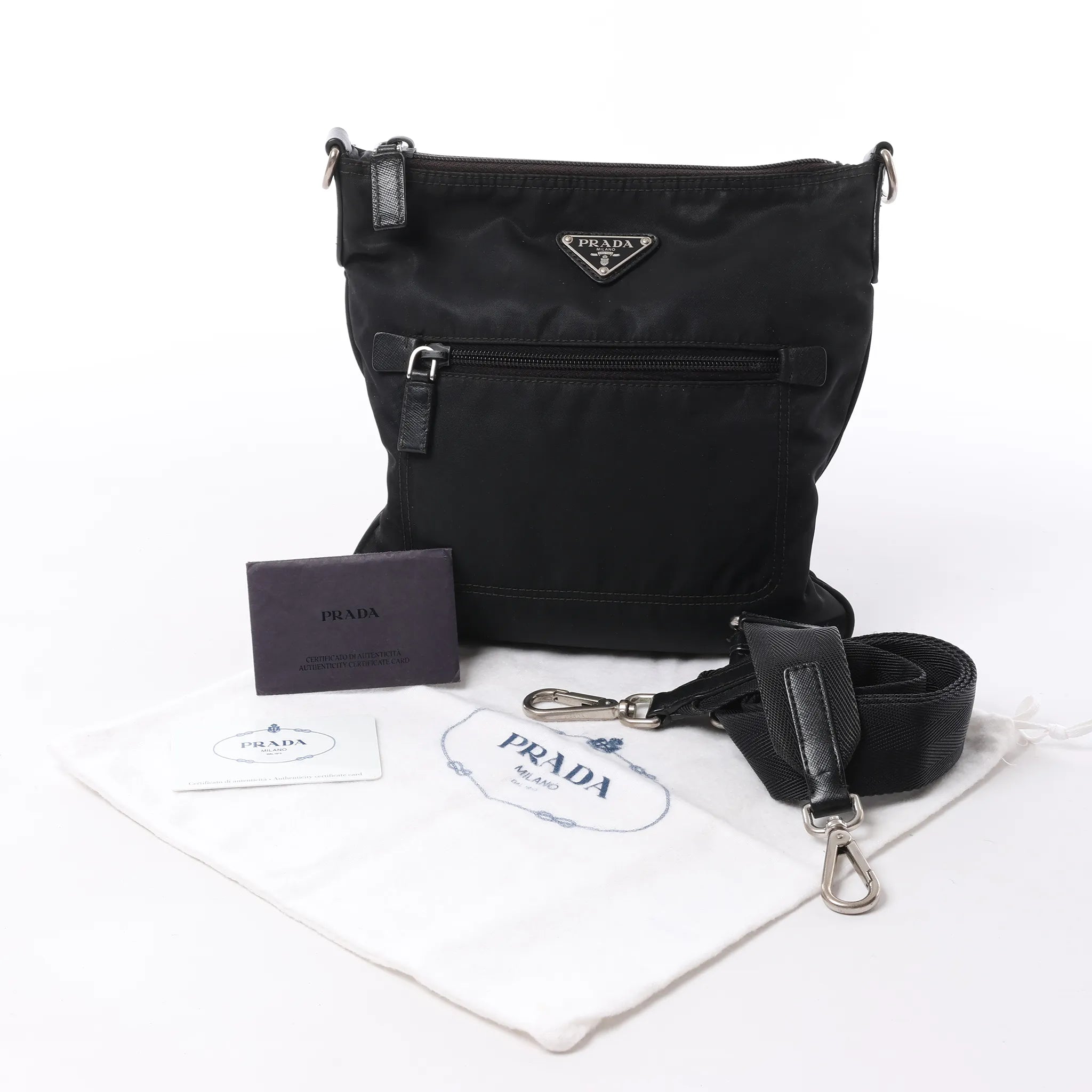 Prada Tessuto Nylon Crossbody bag in Black BT0716