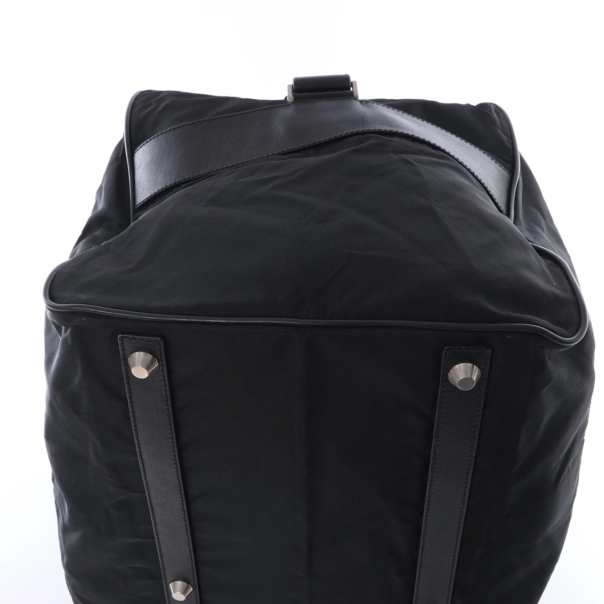 Prada Tessuto Nylon x Leather 2Way Handbag in Black V70