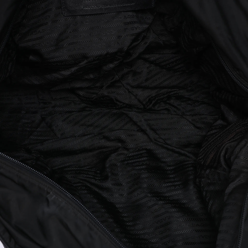 Prada Tessuto Nylon x Leather 2Way Handbag in Black V70