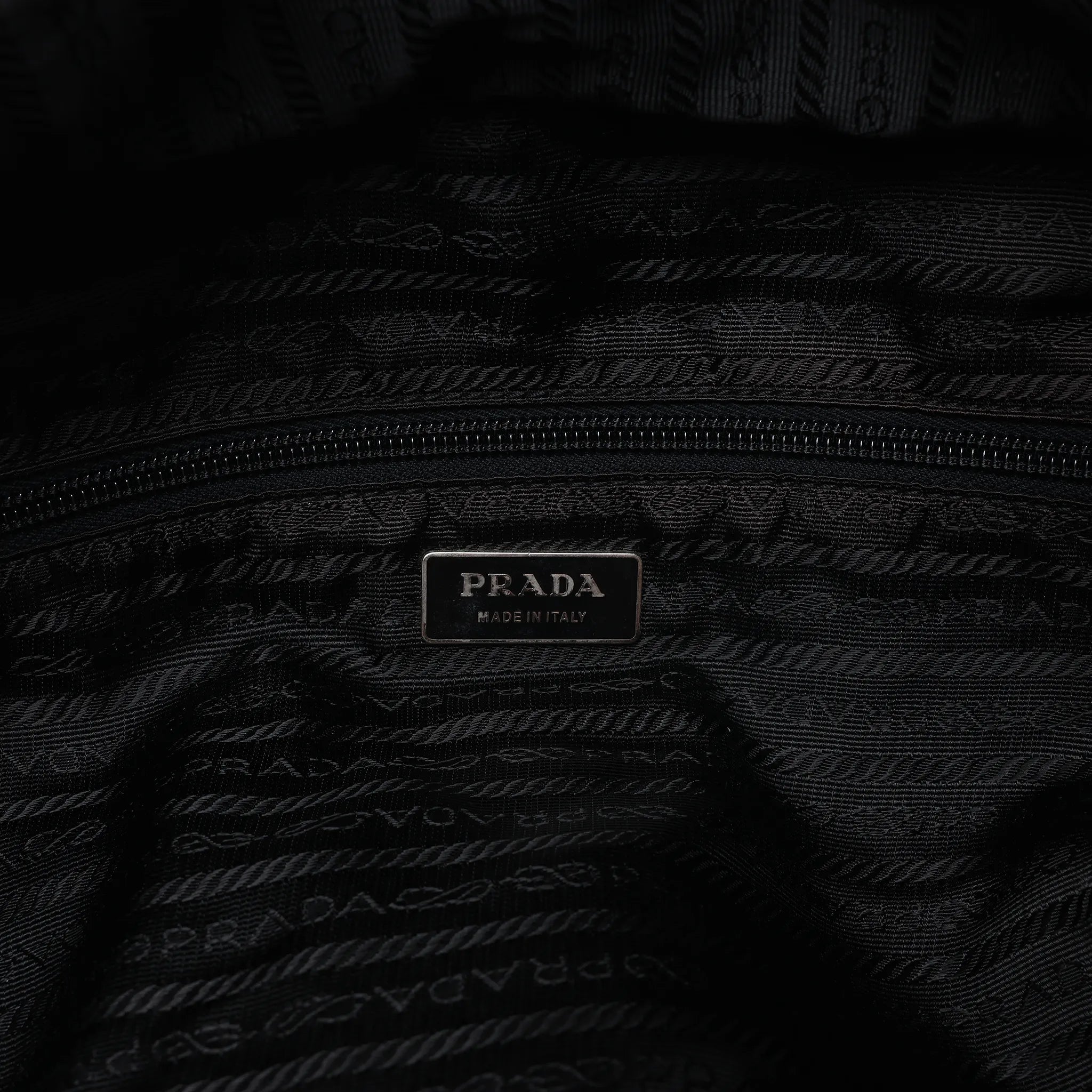 Prada Tessuto Nylon x Leather 2Way Handbag in Black V70