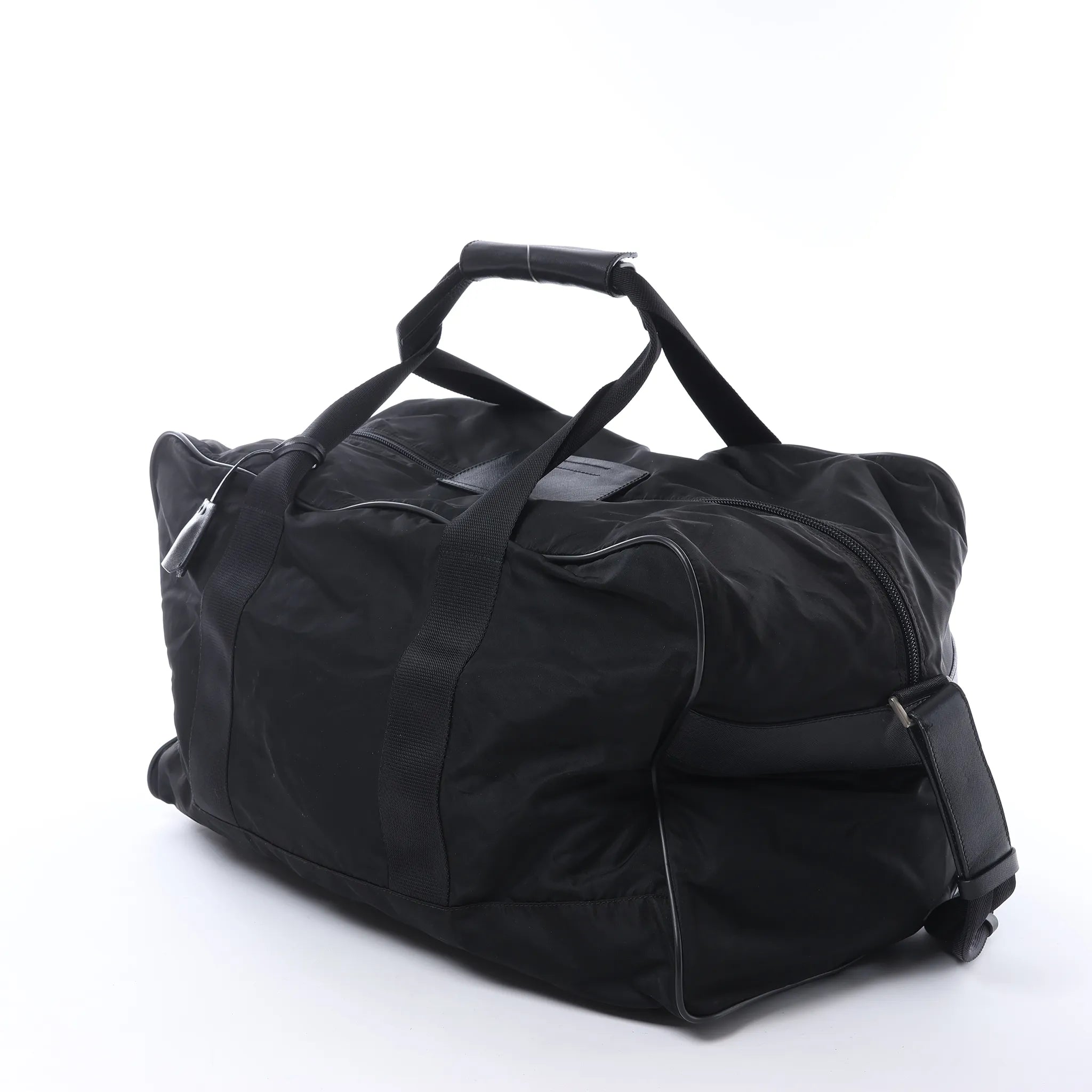 Prada Tessuto Nylon x Leather 2Way Handbag in Black V70