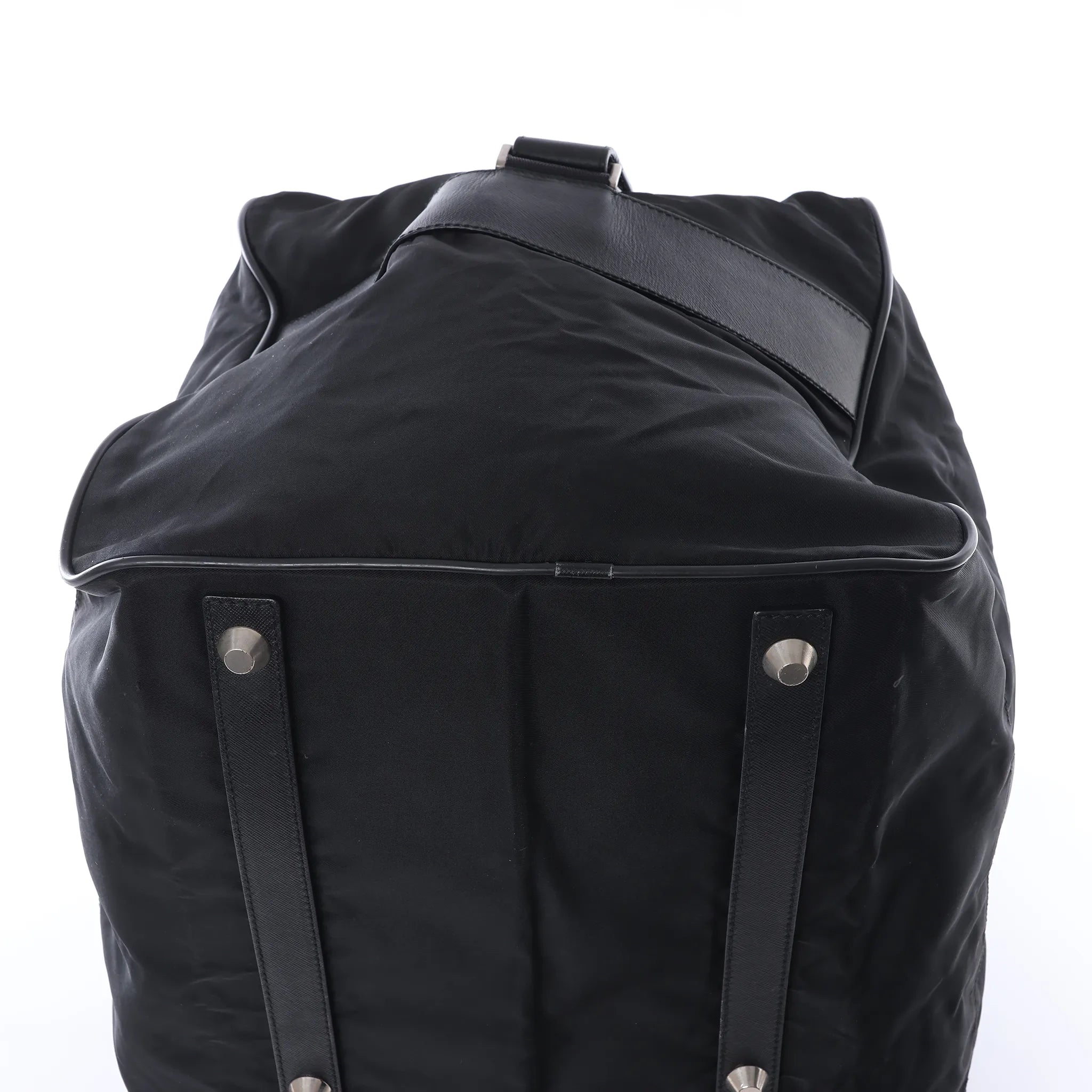 Prada Tessuto Nylon x Leather 2Way Handbag in Black V70