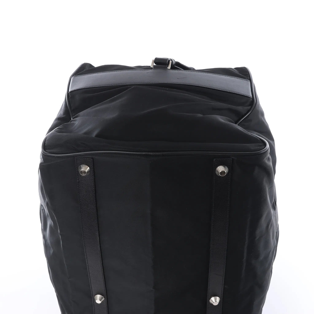 Prada Tessuto Nylon x Leather 2Way Travel Bag in Black
