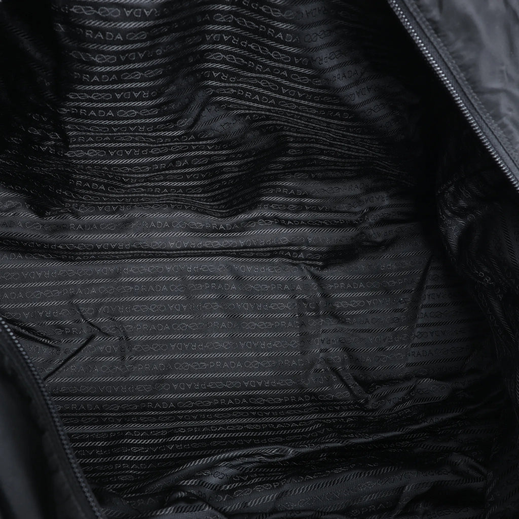Prada Tessuto Nylon x Leather 2Way Travel Bag in Black