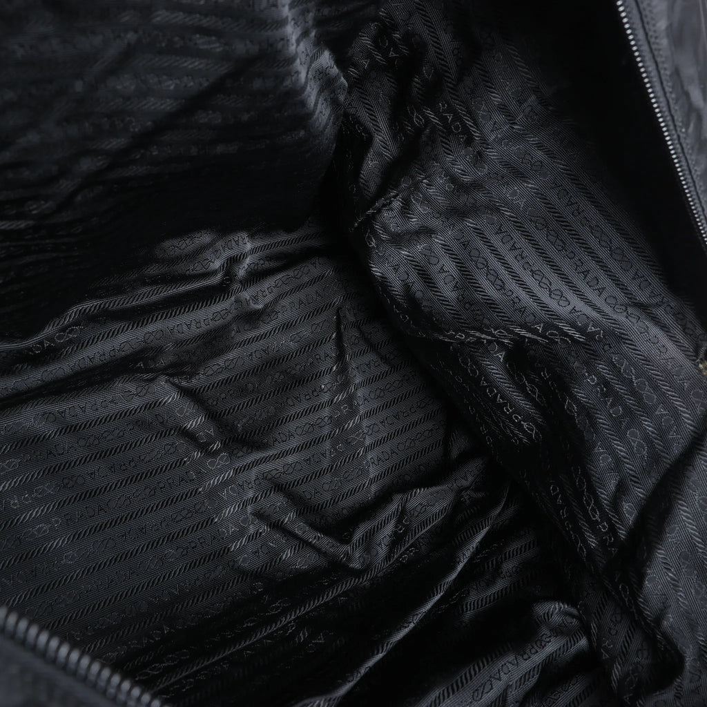 Prada Tessuto Nylon x Leather 2Way Travel Bag in Black