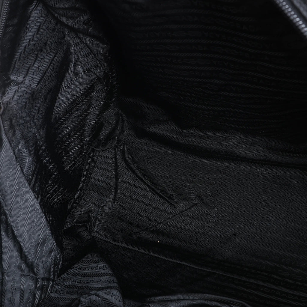 Prada Tessuto Nylon x Leather 2Way Travel Bag in Black