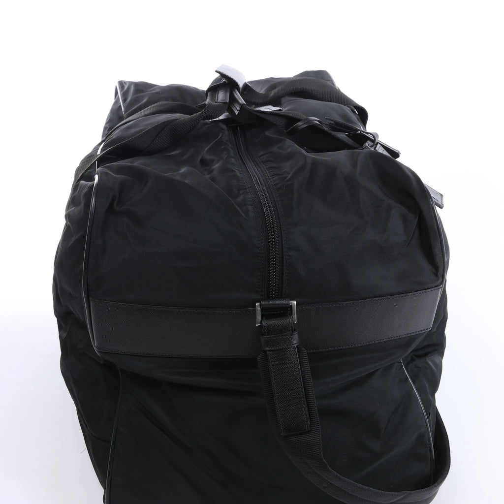 Prada Tessuto Nylon x Leather 2Way Travel Bag in Black