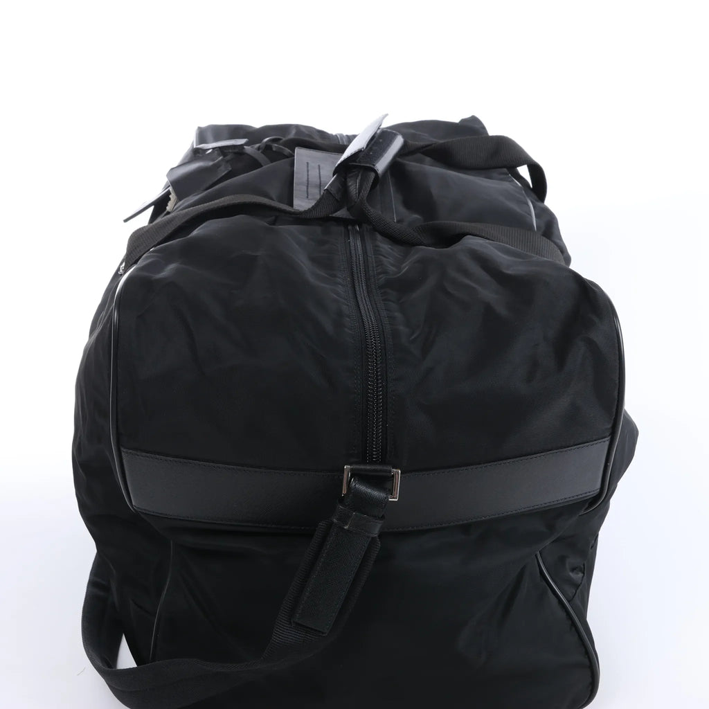 Prada Tessuto Nylon x Leather 2Way Travel Bag in Black