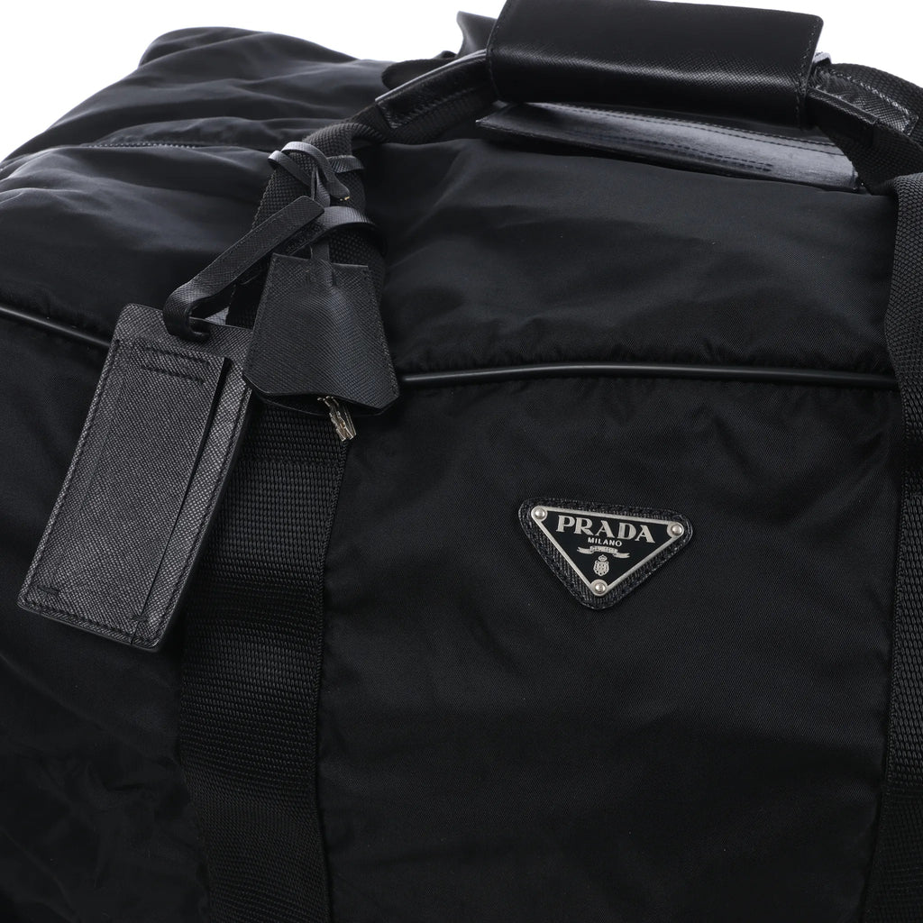 Prada Tessuto Nylon x Leather 2Way Travel Bag in Black