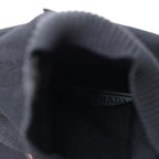 Prada Triangle Logo Leather x Fabric SOCK BOOTS in Black, Size EU 38