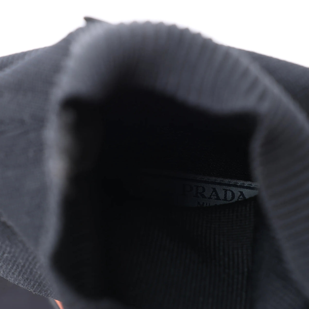 Prada Triangle Logo Leather x Fabric SOCK BOOTS in Black, Size EU 38