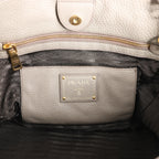 Prada Vitello Daino Leather 2Way Handbag in Gray