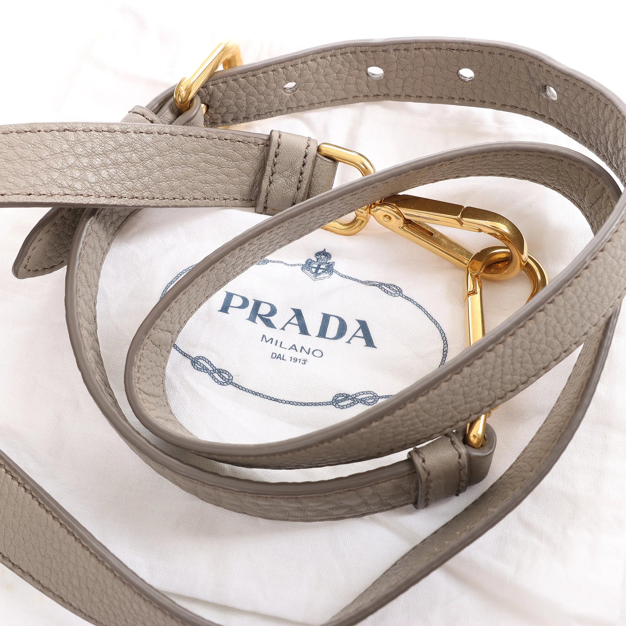 Prada Vitello Daino Leather 2Way Handbag in Gray