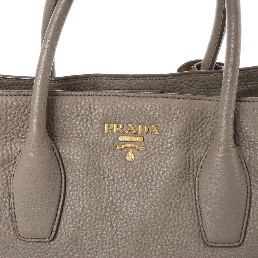Prada Vitello Daino Leather 2Way Handbag in Gray