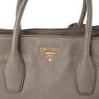 Prada Vitello Daino Leather 2Way Handbag in Gray