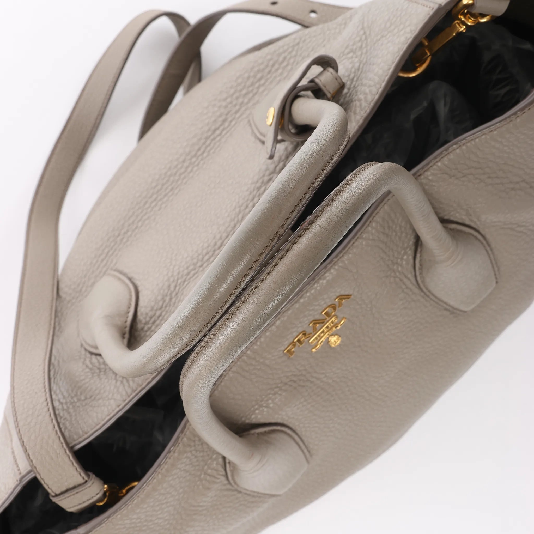Prada Vitello Daino Leather 2Way Handbag in Gray