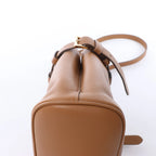 Prada Buckle Soft Grain Leather Small 2Way Handbag in Brown 1BA418