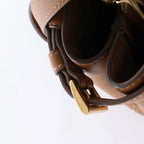 Prada Buckle Soft Grain Leather Small 2Way Handbag in Brown 1BA418