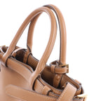 Prada Buckle Soft Grain Leather Small 2Way Handbag in Brown 1BA418