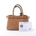 Prada Buckle Soft Grain Leather Small Handbag in Brown