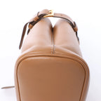 Prada Buckle Soft Grain Leather Small Handbag in Brown