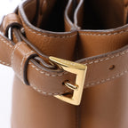 Prada Buckle Soft Grain Leather Small Handbag in Brown