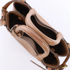 Prada Buckle Soft Grain Leather Small Handbag in Brown
